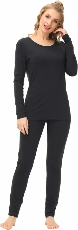INK+IVY Womens Knit Long Sleeve Scoop Black - Image 5