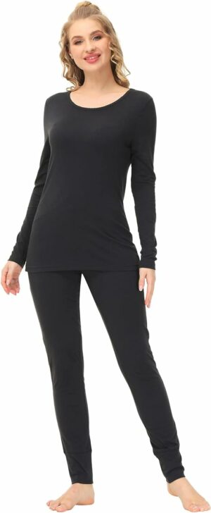 INK+IVY Womens Knit Long Sleeve Scoop Black - Image 3