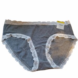 Jenni Cotton Lace Trim Hipster Pewter Heather Gray