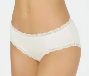 Jenni Cotton Lace Trim Hipster Bright White