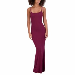 Steve Madden Womens Floor-Length Ribbed Sl Zinfandel
