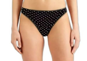 Charter Club Womens Pretty Cotton Bikini 1 Black Cream