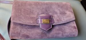 Salvatore Ferragamo Purple Suede Clutch