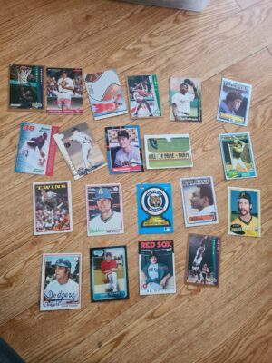 Lot of 20 sports cards basketball football & general memoribilia