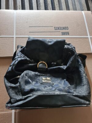 Medium backpack style black logo purse