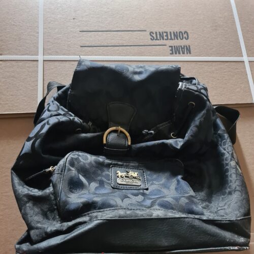 Medium backpack style black logo purse