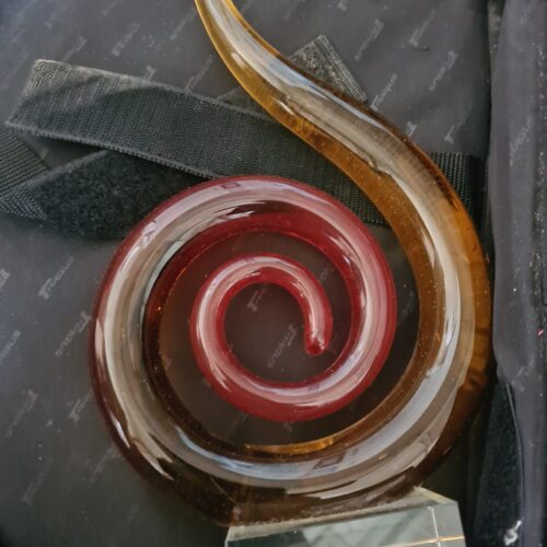 Glass statue with black carry bag